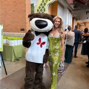 Green Sequin Butterfly Gown